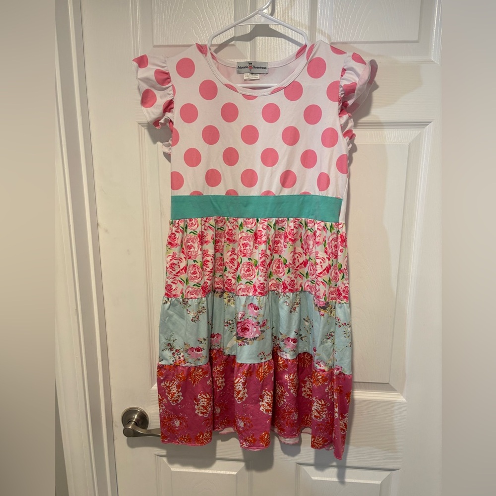 ADORABLE SWEETNESS Floral Polka Dot Kids Dress